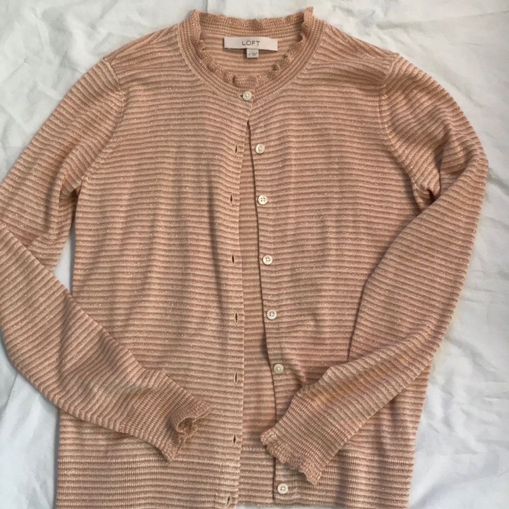 Cute peachy striped sweater